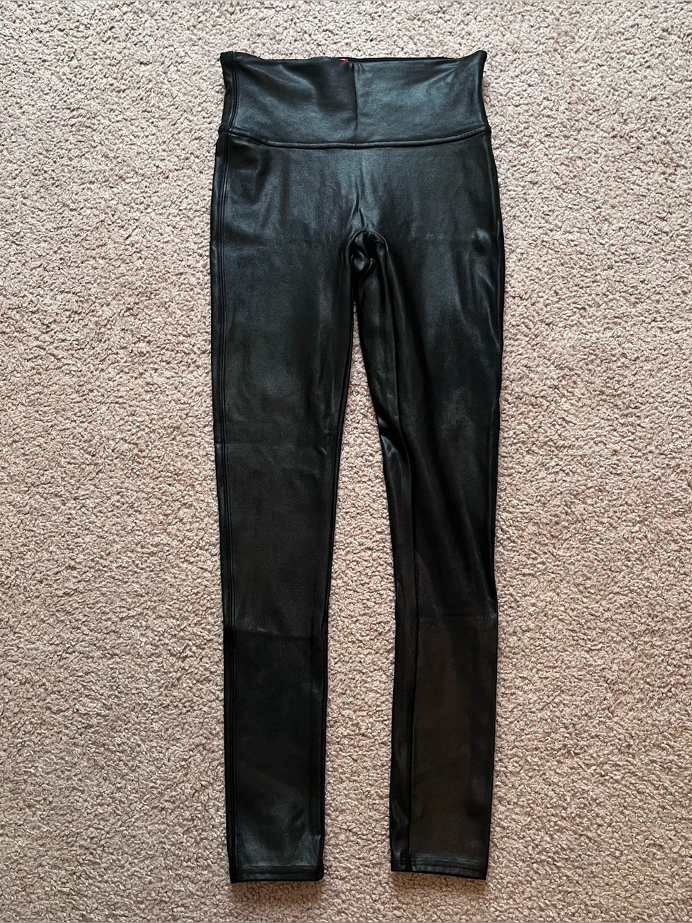 Spanx Shiny Black High Rise Leggings Womens Size S Minimalist Casual Compression